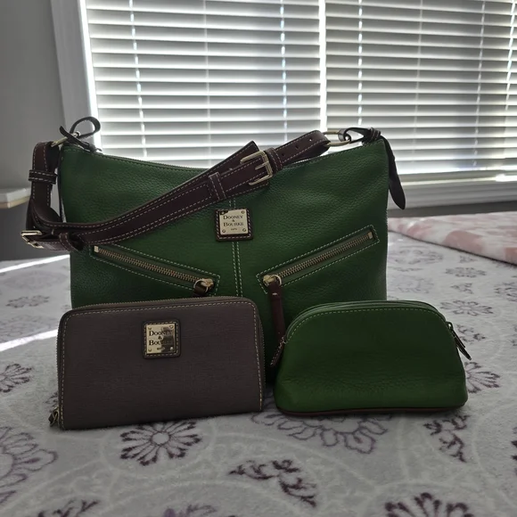 Dooney & Bourke Green and Gray Women's Bag Set - Picture 1 of 14